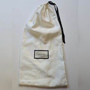 Gucci Satin Dust Bag with Black Ribbon Drawstring and Gucci Logo Tag